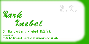 mark knebel business card